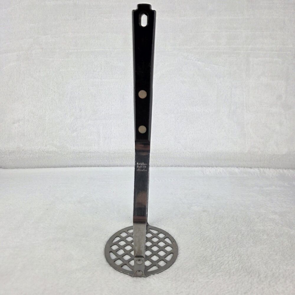 Vintage Maid Of Honor Stainless Steel Potato Masher Black Handle 9.5” - Picture 4 of 10